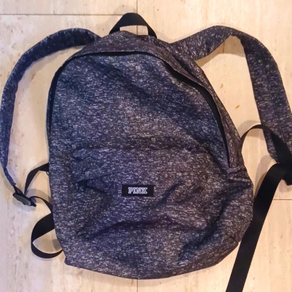 PINK Victoria's Secret Charcoal Gray/White Flecked Backpack